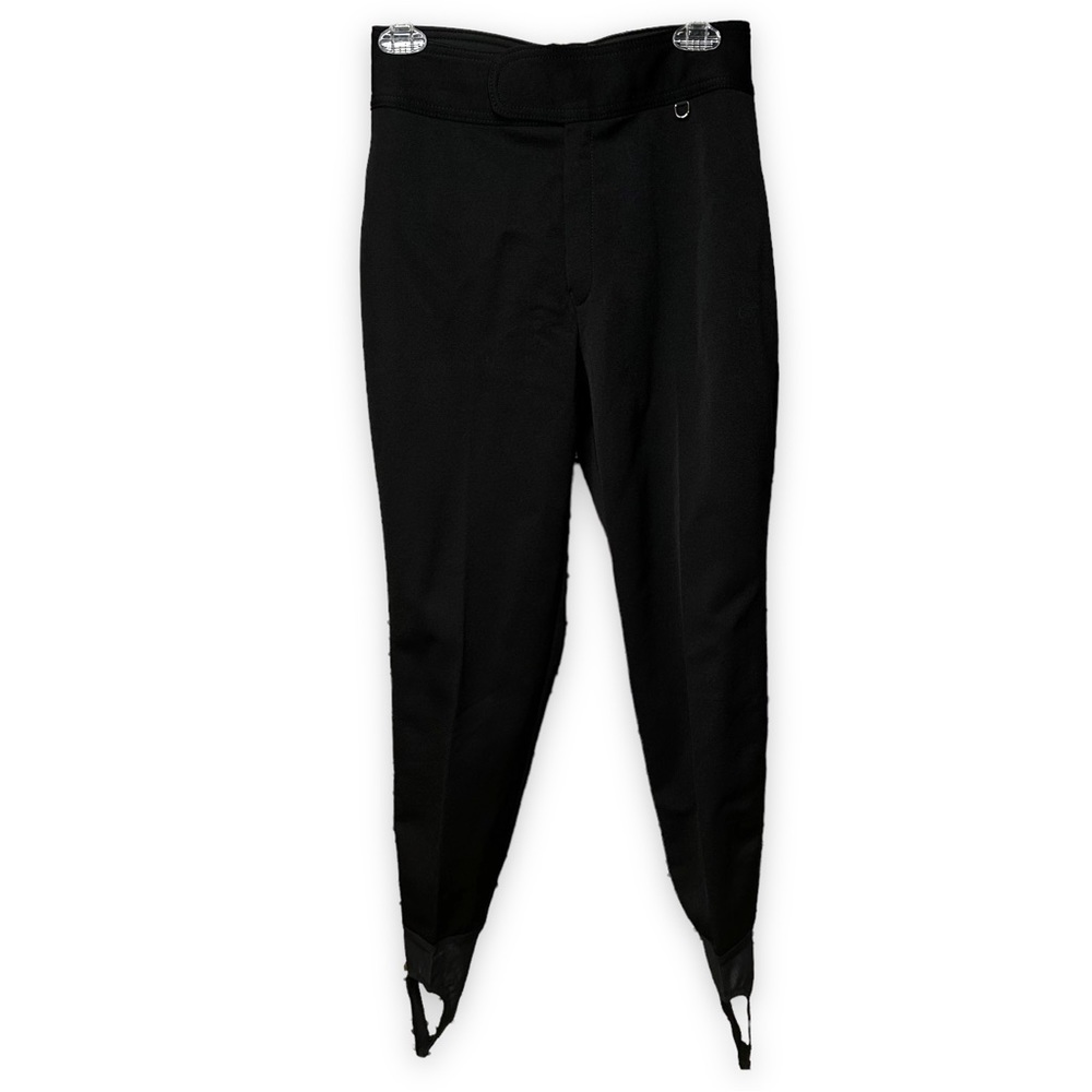 Vintage Schoeller Ski Pants Black Stirrup Wool Blend Womens Size 10 R